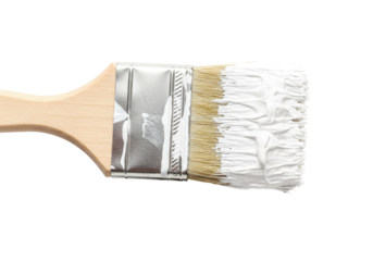 Isolated Paint Brush with White Paint