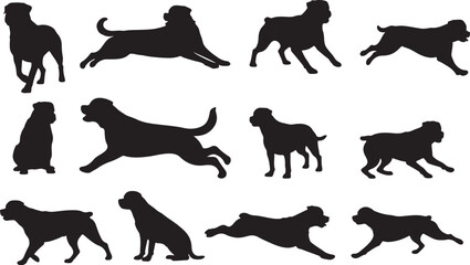 Rottweiler Silhouettes Vector Pack