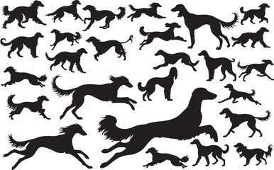 Saluki Silhouettes Vector Pack