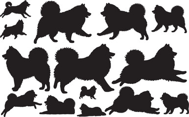 Samoyed Silhouettes Vector Pack