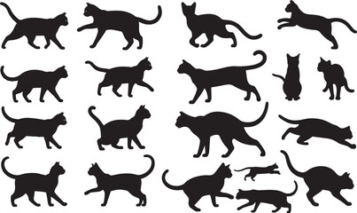 Siamese Cat Silhouettes Vector Pack