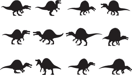 Spinosaurus Silhouettes Vector Pack