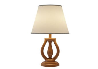 Isolated Traditional Table Lamp with Beige Shade