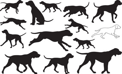 Vizsla Silhouettes Vector Pack
