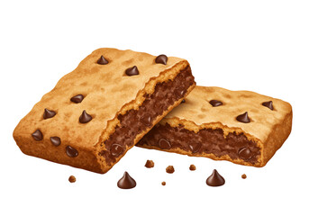 Isolated Chocolate Chip Blondies Sweet Treat