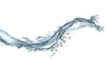 Flowing water splash isolated on transparent background