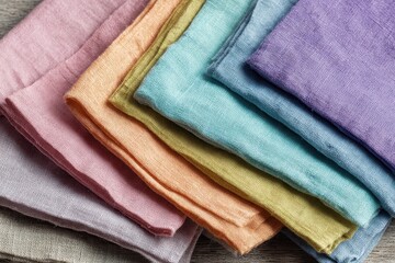 Soft Linen Napkins in Gentle Pastel Hues: A Textured Kitchen Essential for Stylish Food Presentation