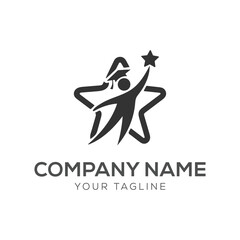 People star logo. Business team group reaching goal together logo vector design. Academic Success Logo Design for Learning Centers.	