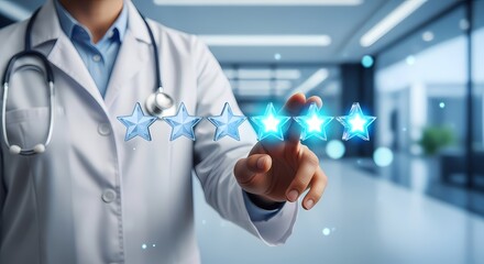 Doctor Rating Five Stars Healthcare Service Concept