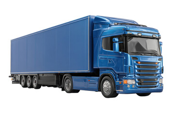 blue cargo truck on a Transparent background