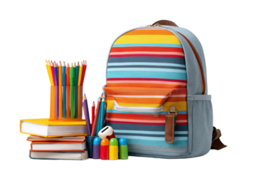 Back to school concept on transparent background 3D Rendering