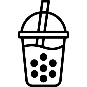 black and white bubble tea drink clip art preview