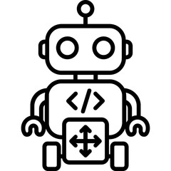 Obraz premium Coding robot toy outline icon vector