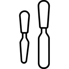 Offset spatulas set outline icon vector