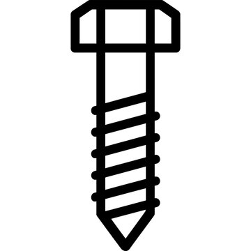 Lag screw outline icon vector