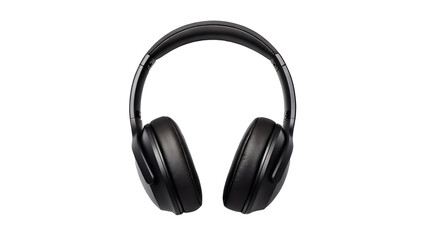 Black Wireless Headphones Isolated on Transparent Background