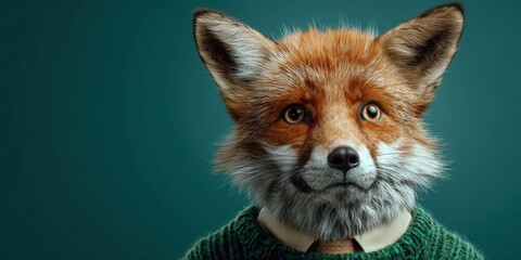 Whimsical Digital Portrait of Anthropomorphic Fox as Tech-Savvy Business Professional