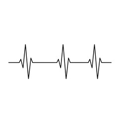 Rhythm of Life: A stark, minimalist graphic representing the continuous, vital rhythm of a heartbeat, symbolizing life, health, and medical science.