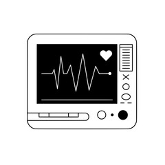 Vital Signs Monitor: An essential medical device displays a dynamic EKG, charting a rhythmic heartbeat and providing life-saving information with precision.