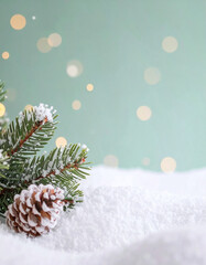 Obraz premium Festlicher Hintergrund Weihnachten Pastellfarben und Bokeh