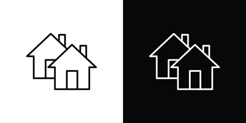Terraced Houses icon for concept and graphic design. Collection of high quality black style vector icons