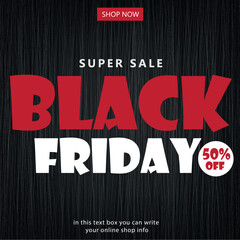 Modern Black Friday sale social media pack template premium vector design