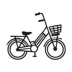 Black bicycle with front basket and rear rack bike