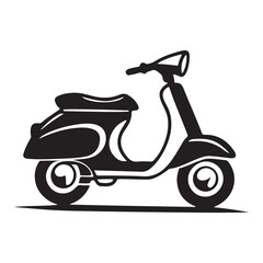 Obraz premium Black vintage scooter silhouette transportation vehicle