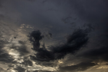 Clouds in the sky at sunset. Nature composition and background.