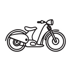 Fototapeta premium Vintage scooter outline transportation vehicle