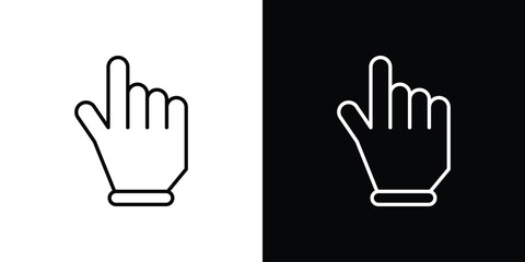 Obraz premium Pointing hand icon for concept and graphic design. Collection of high quality black style vector icons