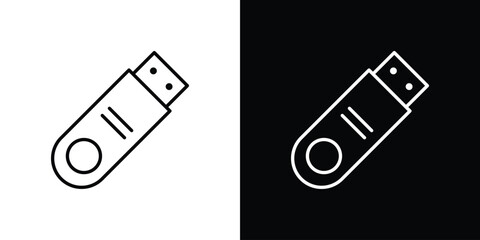 Pendrive icon for concept and graphic design. Collection of high quality black style vector icons