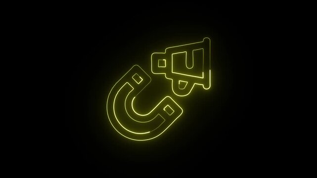 Inbound Marketing Animation with Glowing Lines on Black Background