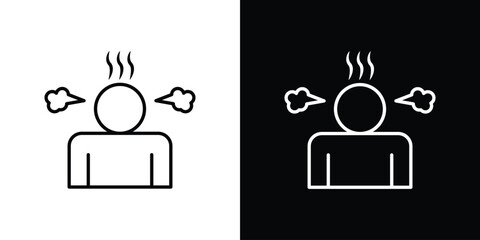 Irritated human icon for concept and graphic design. Collection of high quality black style vector icons