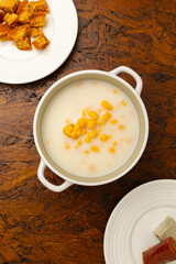 Traditional Colombian Mazamorra with Bocadillo and Panela Crumbs