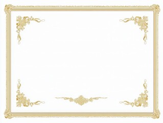 Elegant Simple Gold Frame Border for Blank Certificate Design with Antique Touch
