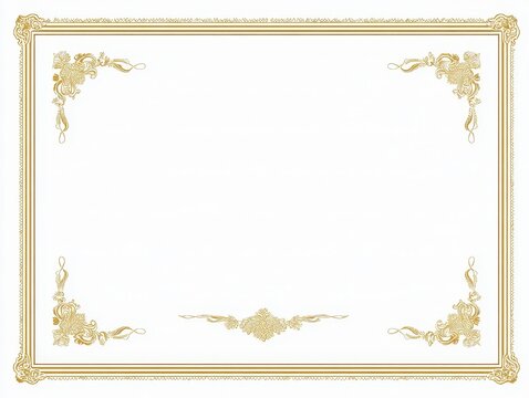 Elegant Simple Gold Frame Border for Blank Certificate Design with Antique Touch