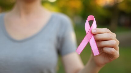 The pink ribbon symbolizing hope and support for breast cancer awareness.