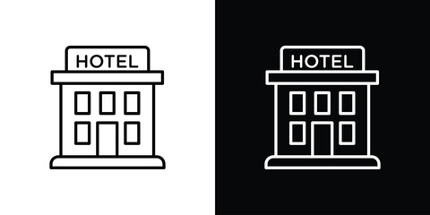 hotel icon for concept and graphic design. Collection of high quality black style vector icons