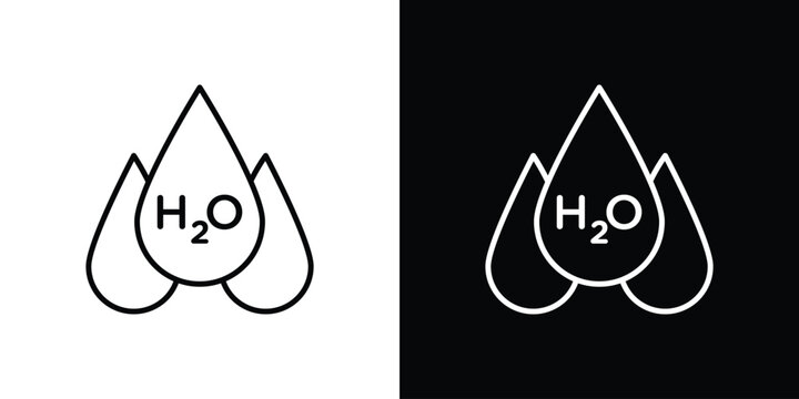 H2o icon for concept and graphic design. Collection of high quality black style vector icons