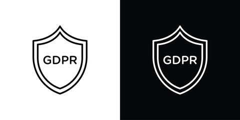 Fototapeta premium GDPR shield icon for concept and graphic design. Collection of high quality black style vector icons