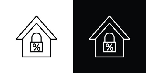 Fixed rate mortgage icon for concept and graphic design. Collection of high quality black style vector icons