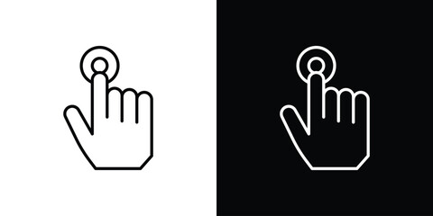 Obraz premium Finger control icon for concept and graphic design. Collection of high quality black style vector icons