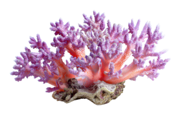 coral reef isolated on white or transparent background cutout, generative ai