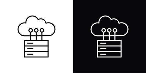 Cloud computing icon for concept and graphic design. Collection of high quality black style vector icons