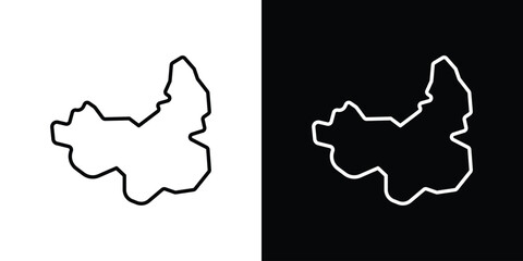 China map icon for concept and graphic design. Collection of high quality black style vector icons