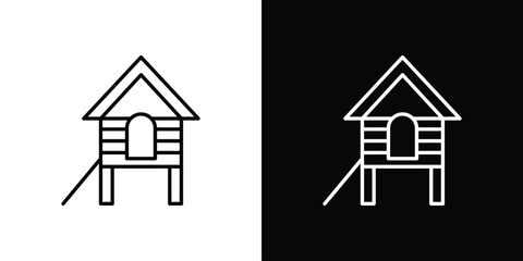 Chicken coop icon for concept and graphic design. Collection of high quality black style vector icons