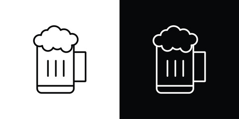 Beer icon for concept and graphic design. Collection of high quality black style vector icons
