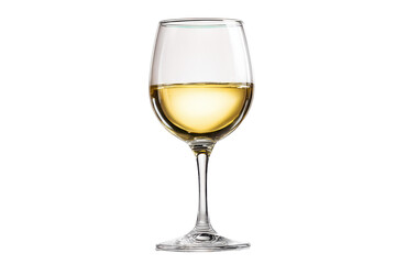 Elegant white wine glass Isolated on white background