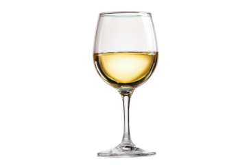 Elegant white wine glass Isolated on white background